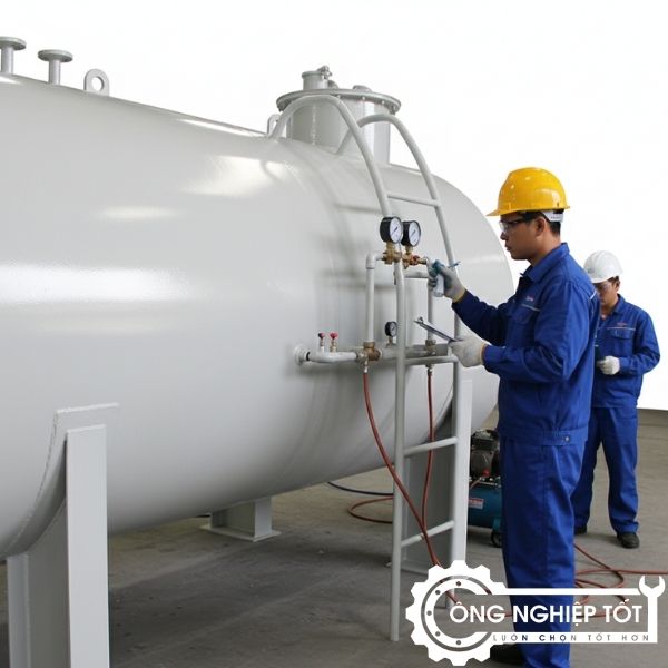 Kiểm định độ kín và áp lực bồn FRP